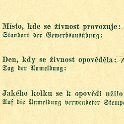 Лицензия частного предпринимателя в Чехии времён Австро-венгерской империи